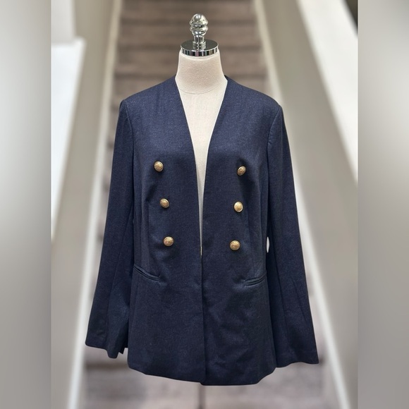 NEW Lane Bryant Faux-Denim Ponte Plus Size Bryant Blazer Women 16 Career Staple - Picture 4 of 16